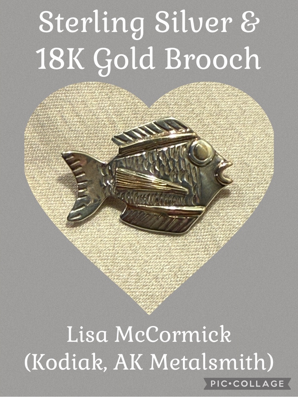 Sterling Silver & 18K gold Brooch from Lisa McCormick (Kodiak, Alaska)